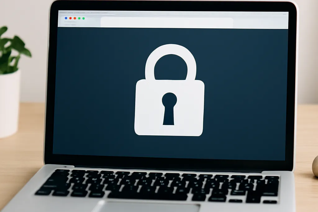 Icone de cadenas et navigateur web representant la securite en ligne