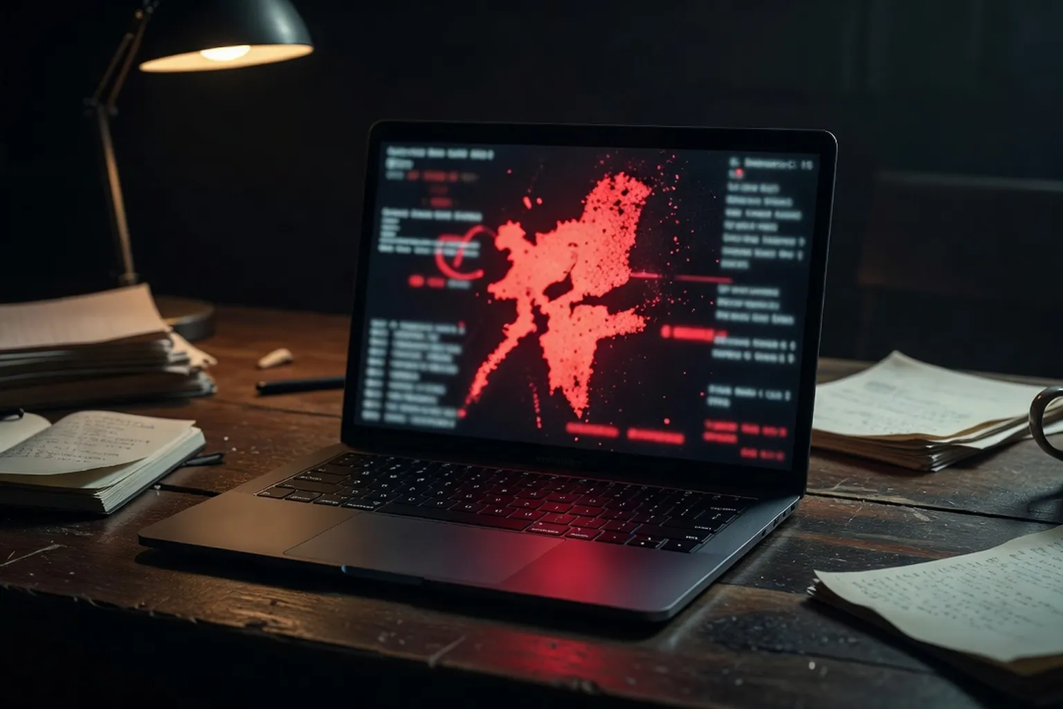 Écran d’ordinateur affichant une fausse alerte de sécurité en plein écran avec un numéro de téléphone